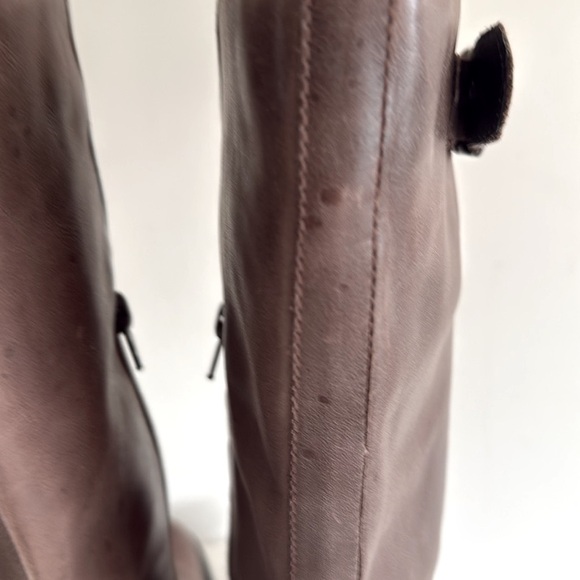 Naturalizer Brown Leather Size Zip Mid Calf Riding Boots Women 7 - Picture 13 of 15